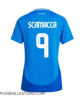 Günstige Italien Gianluca Scamacca #9 Heimtrikot Damen EM 2024 Kurzarm